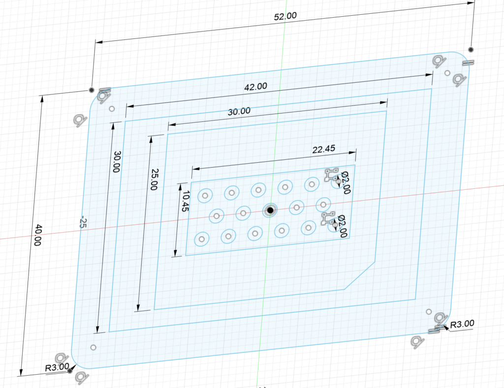 CAD sketch of Liz's tissue array block design.